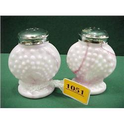 Pair of Pink Slag S/P Shakers...