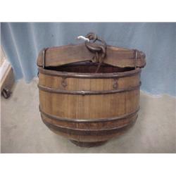 Large Wooden Well Bucket...