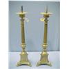 Image 1 : Pair of Large Brass Candlesticks...