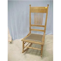 Oak Pressed Back Rocker...