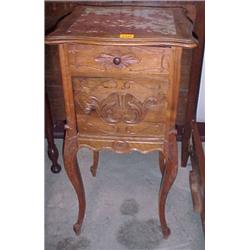 Marble Top French Nightstand...