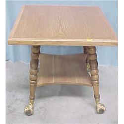 Square Oak Lamp Table...