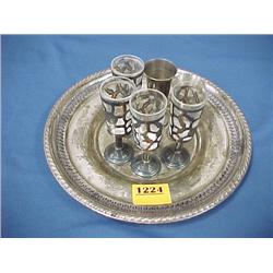Sterling Tray and Cordials...