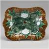 JOSEPH HOLDCROFT MAJOLICA bread tray, circa 1875, with pond lily design. Impressed J. HOLDCROFT. …