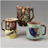 Three ENGLISH MAJOLICA jugs, circa 1875-1890, comprising a FIELDING-type with fan pattern, a rust…