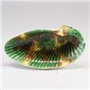 WEDGWOOD MAJOLICA shell-form serving dish, dated 1864, with mottled glazes. Impressed WEDGWOOD, d…