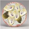 NAPOLI MAJOLICA oyster plate, circa 1900, with six, randomly placed and naturalistically colored …