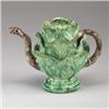 Good PORTUGUESE PALISSY WARE cabbage-leaf coffee pot and cover, circa 1880, modeled as a naturali…