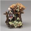 Continental BARBOTINE figural vase, probably Austrian, circa 1900, modeled as a young courtier le…
