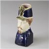 FRENCH MAJOLICA figural vase, circa 1880, modeled as the bust of a military officer with cobalt b…