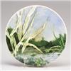 Unusual FRENCH BARBOTINE WARE plate, circa 1880, decorated with naturalistically colored applied …