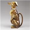 FRENCH KELLER ET GUERIN MAJOLICA whippet jug, circa 1900, naturalistically modeled and glazed, th…