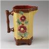 Image 1 : FRENCH MAJOLICA jug, circa 1900, decorated with flora on a yellow and brown ground. Impressed num…