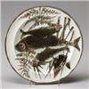 Image 1 : WEDGWOOD Argenta ware fish plate, dated 1880, decorated with three fish and aquatic foliage in na…