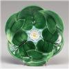 Image 1 : GEORGE JONES MAJOLICA pond lily center, circa 1869, in naturalistic colors, the foot with lily pa…