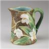 Image 1 : GEORGE JONES MAJOLICA pond lily jug, circa 1870, with naturalistically colored lilies on rustic g…