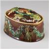 Image 1 : ENGLISH MAJOLICA game pie dish and cover, attributed to WEGDWOOD, circa 1870, oval, with game des…