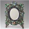 Image 1 : HUGO LONITZ MAJOLICA dressing mirror, circa 1885, the elaborate frame modeled in the form of bran…