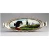 Image 1 : Fine and rare oval pewter tray with JOHANN VON SCHWARZ Art Nouveau tile, decorated in cuenca with…