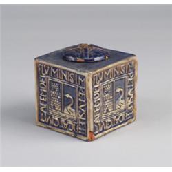 Rare MORAVIAN "Swan and Tower" inkstand with the motto "Fluminis Impetus Letificat Civitatem Dei"…