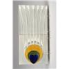Image 1 : Fine and unusual German two-tile frieze with a stylized peacock feather in blue, green, amber and…