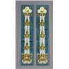 Image 1 : Pair of GILLIOT & Cie. (Hemixem, Belgium) vertical five-tile friezes with yellow Glasgow roses ov…
