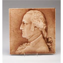 Fine BEAVER FALLS tile designed by Isaac Broome with the portrait of George Washington in profile…