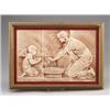 Image 1 : Fine UNITED STATES ENCAUSTIC six-tile panel molded with Venus and Cupid warming themselves over a…