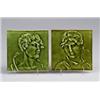 Image 1 : Pair of fine VILLEROY & BOCH tiles molded with the portrait of a young man and woman, under sheer…