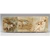 Image 1 : TRENT three-tile horizontal panel, impressed and embossed with a young shepherd playing the flute…