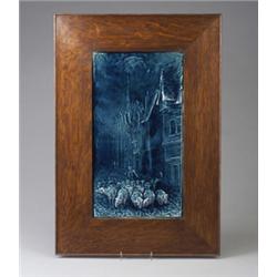 Fine and large J. AND J.G. LOW plastic sketch by Arthur Osborne, "A Street In Normandy," with a f…
