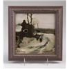 Image 1 : Fine ROZENBURG tile underglaze-painted after a work by Anton Mauve, 1903, with a mother and child…