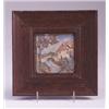 Image 1 : CLAYCRAFT tile molded with thatched roof cottage and bridge, in polychrome. Mounted in period mol…