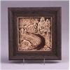 Image 1 : CALIFORNIA ART TILE molded with a mountainous landscape with buildings at the end of a bend in th…