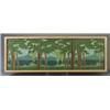 Image 1 : Fine, large and rare ROOKWOOD architectural faience three-tile frieze depicting a landscape with …