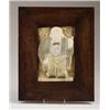 Image 1 : Rare UNITILE tile molded with a man in bowtie and long jacket, in dead-matte white, blue and blac…