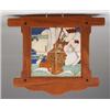 Image 1 : Fine and rare GLADDING, McBEAN four-tile panel decorated in cuerda seca with a large stylized sai…