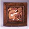 Image 1 : UNITILE red clay tile molded with a draughtsman at work, and glazed in white, red, and black, and…