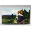 Image 1 : Fine and rare JOHANN VON SCHWARZ horizontal tile decorated in cuenca with a woman in a garden, pi…