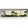 Image 1 : Four frieze tiles attributed to JOHANN VON SCHWARZ, with trees in a rolling landscape in green, a…