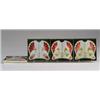 Image 1 : Six fine TONWERK OFFSTEIN ALBERTWERKE (Germany) tiles decorated in cuenca with double red blossom…