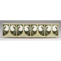 Four fine and rare BOIZENBURG (Germany) tiles, decorated in cuenca with stylized white calla lili…