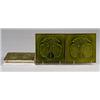 Image 1 : Four fine and rare ERNST TEICHERT (Germany) tiles embossed with gibbon faces under sheer green gl…