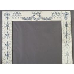 SAINT-AMAND seventeen-tile fireplace surround, stencil-decorated with five different frieze patte…
