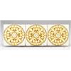 Image 1 : Three fine GILLIOT & Cie. (Hemiksem, Belgium) frieze tiles decorated in trail-slip with yellow le…