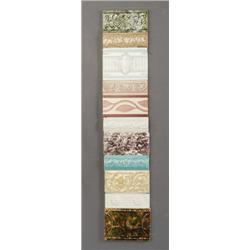 Eleven assorted American border tiles by CAMBRIDGE, A.E., TRENT, and PARDEE, mostly from the 1880…