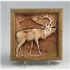 Image 1 : HAMILTON tile, 1880s, molded with a stag and covered in sheer glossy pink glaze. Small chip to an…