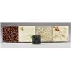Image 1 : Five assorted American tiles embossed with floral patterns, and covered in majolica glazes: KENSI…