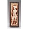 Image 1 : AMERICAN ENCAUSTIC TILING CO. vertical tile panel, molded in relief with a young man in Colonial …