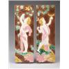 Image 1 : Pair of AMERICAN ENCAUSTIC TILING CO. vertical tile panels, molded in relief with Classical Bacch…